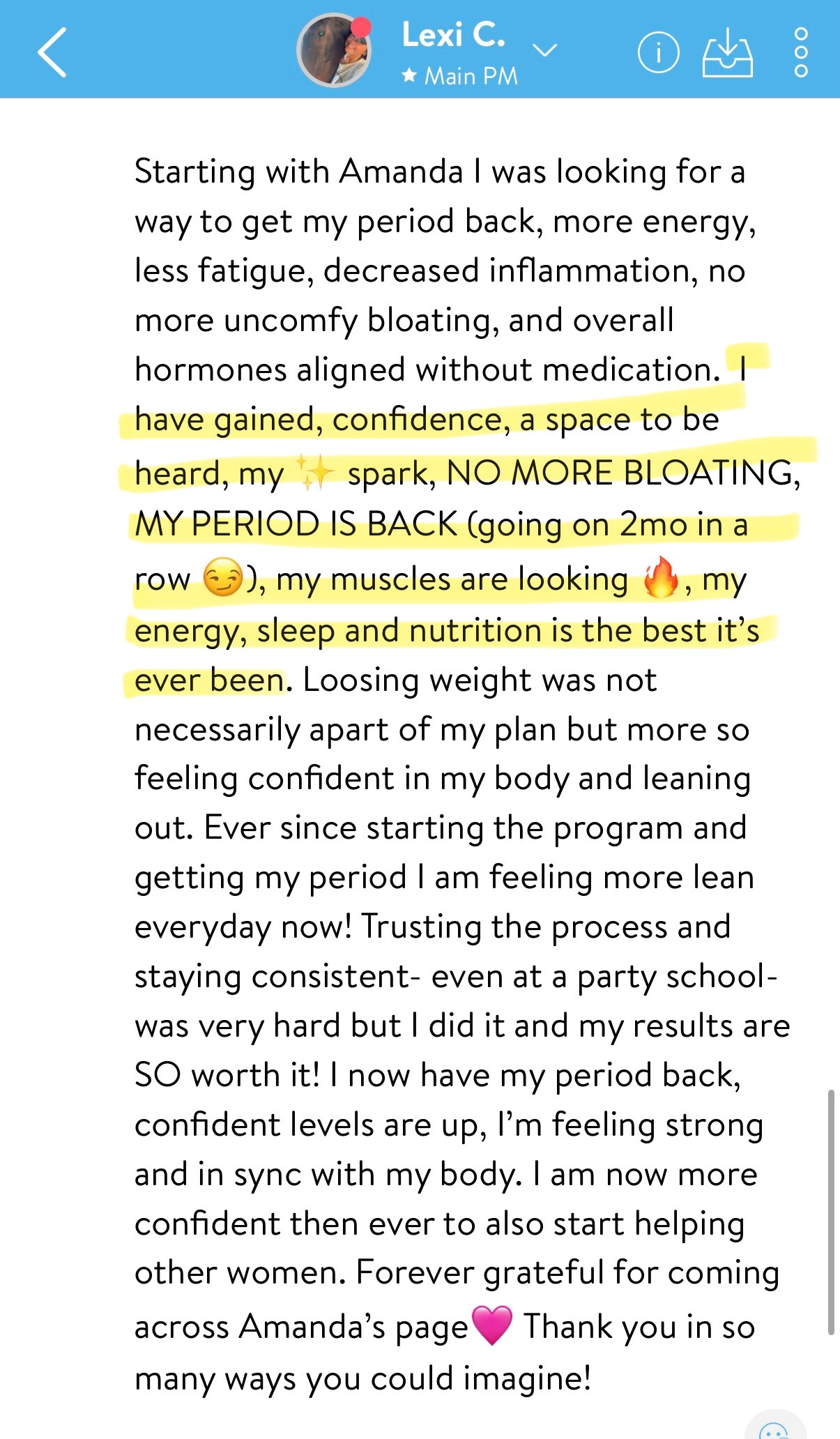 Lexi testimonial proof